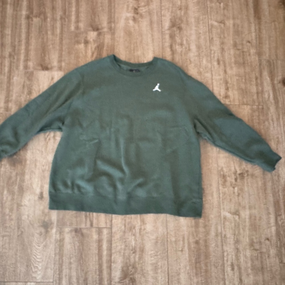 Jordan Forest Green Crewneck Sweatershirt Loose Fit 1X